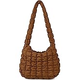 Rejolly Puffer Quilted Shoulder Bag for Women Puffy Bubble Tote Bag Lightweight Nylon Handbag Padded Soft Purse