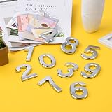 Vicloon 3D Door Numbers 3 Inches Self-Adhesive Silver Waterproof Address Numbers view 6