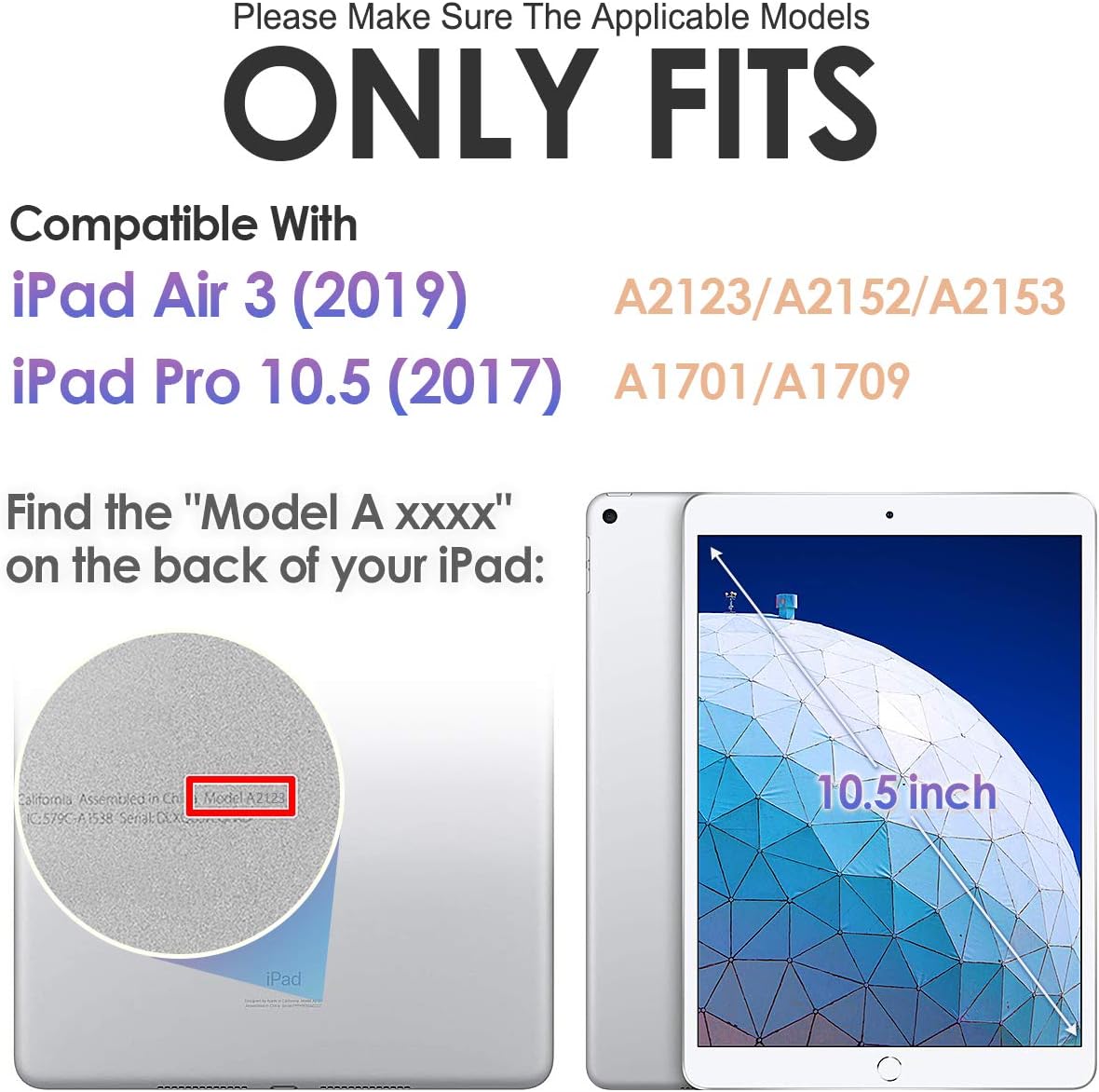 SEYMCY Case for iPad Air 3rd Generation 2019/ iPad Pro 10.5 inch Case 2017, Full-body Shockproof with Screen Protector - Image 3
