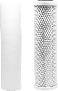 4-Pack Replacement Filter Kit Compatible with GE GXWH04F RO System - Includes Carbon Block Filter & PP Sediment Filter - Denali Pure Brand