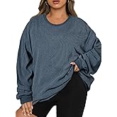 Eytino Women Plus Size Sweatshirts Long Sleeve Crew Neck Casual Oversized Soft Pullover Tops Shirts(1X-5X)