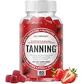 NutraPep Tanning Gummies for Women - Self Tan Bronzing Supplement that Work Without Sun - No Sugar Vegan with Astaxanthin Lycopene Beta Carotene Vitamins - Glow Up Skin Health Daily Oral Tanning Chews