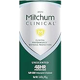Mitchum Men Clinical Soft Solid Antiperspirant Deodorant,Unscented, 1.6 Ounce