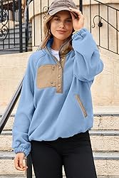 Dokotoo Jackets for Women Fuzzy Fleece Color Block