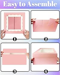 Bakepacker Matte Pink 12x12x8 Inches 36-Packs Cake
