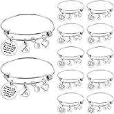 Bridesmaid Bracelet Set of 12 Bridesmaid Gifts from Bride Wedding Jewelry for Sister Best Friend Maid of Honor Adjustable Bangle for Bridal Shower Maid of Honor Bachelorette Party Favor Thank You Gift