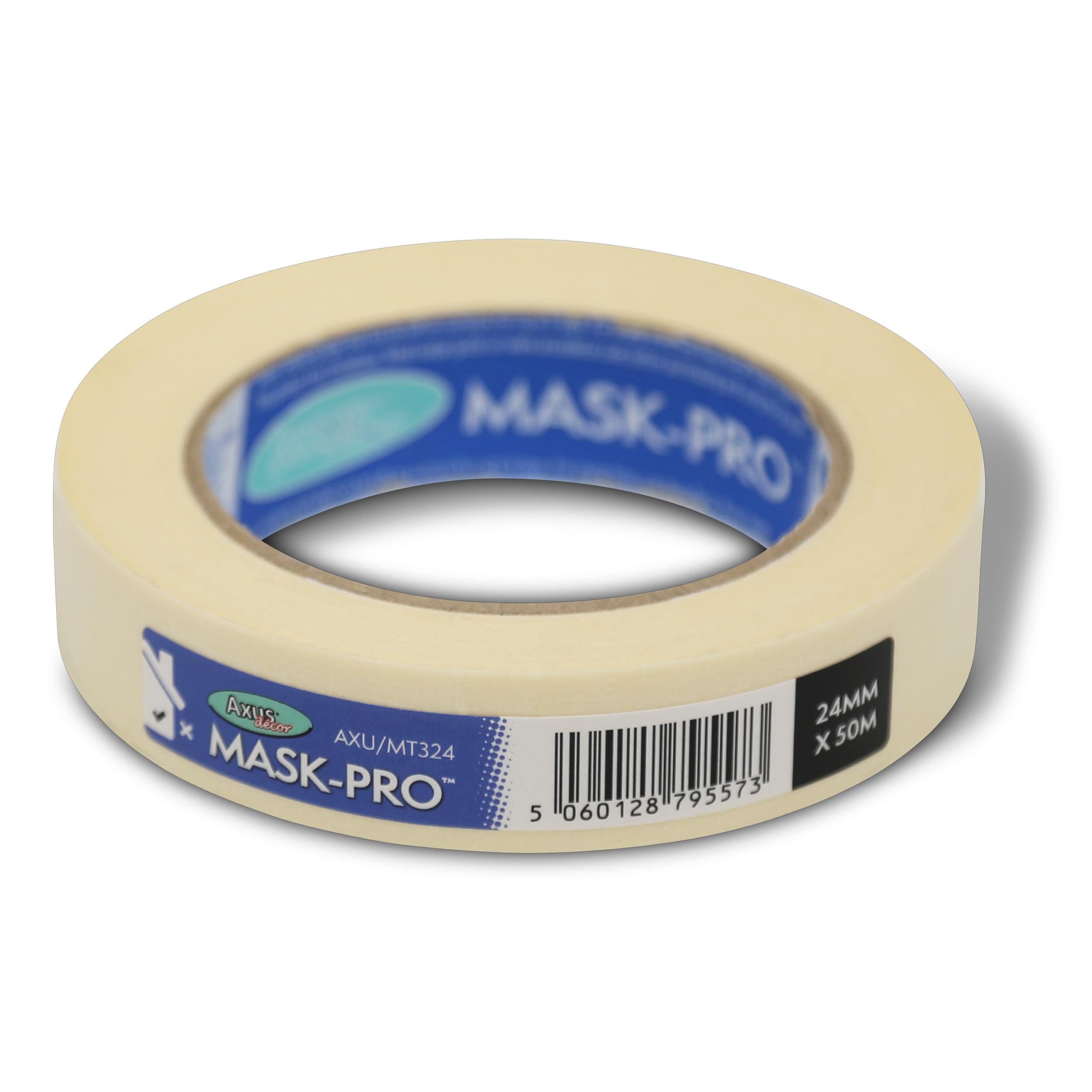 Axus Decor Mask-Pro Painter's Tape - 24mm X 50m - Mask Pro Strong Tape For Painting, Decorating, Indoor & Outdoor, Residue Free Removal & Diy Projects, Painting Tape, Wide Making Tape, Cream