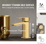 Hapilife Basin Taps Mixer Waterfall Brushed Gold 1 Hole Mono Cloakroom view 3