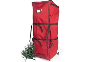 [XXL Rolling Duffle Bag Tree Storage] - 12 Foot Christmas Tree Storage Bag | Heavy Duty Dolly-Style Frame with Wheels and Expandable Top to Fit Artificial Trees up to 12 Feet Tall | Santa's Bags