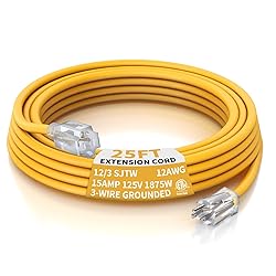 PLUGTUL 12 Gauge Extension Cord 25 Ft, Heavy Duty