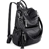 UTO Women Backpack Purse Leather Vegan Ladies Fashion Designer Rucksack Convertible Travel Shoulder Bag with Tassel