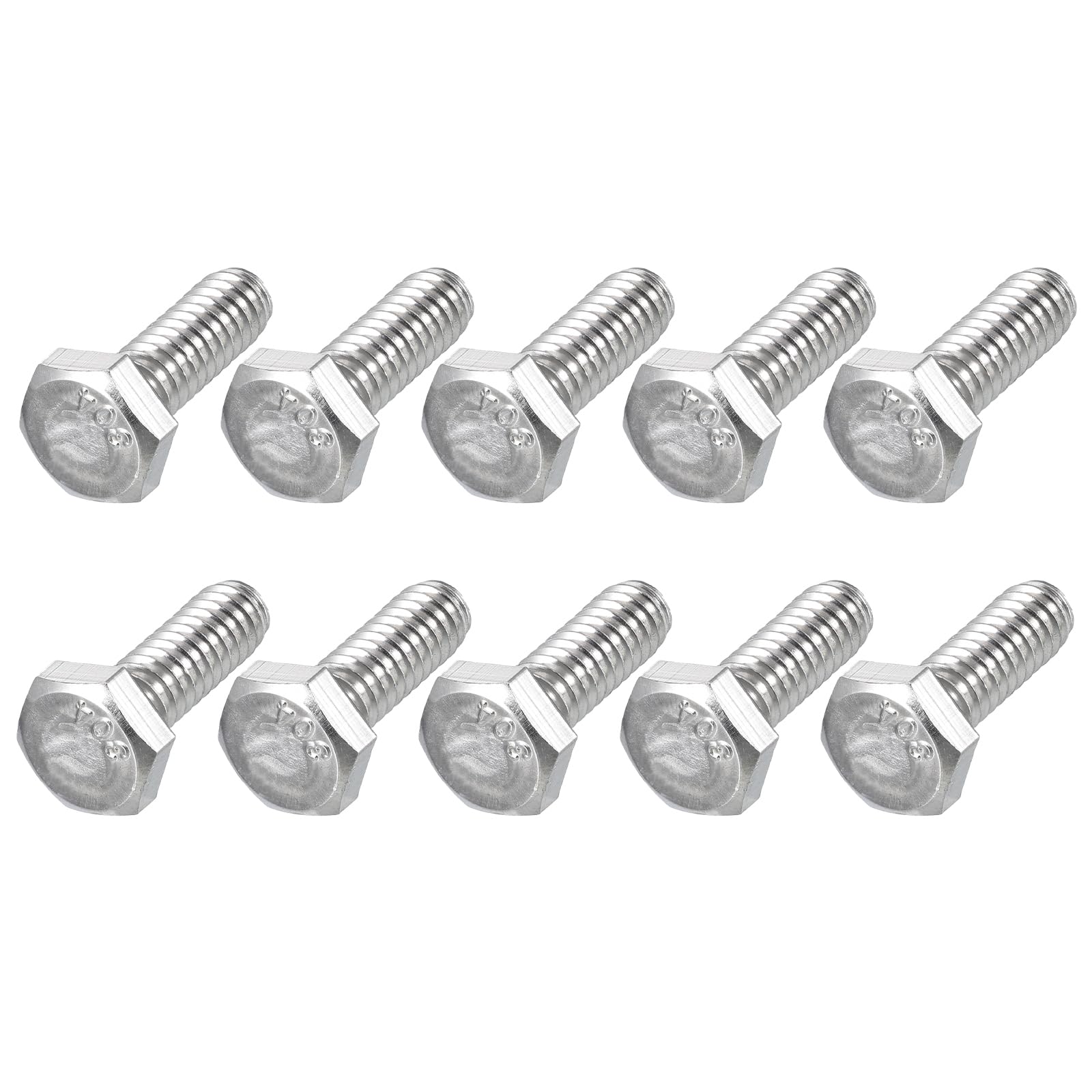 METALLIXITY Hex Head Bolts (1/4-20 x 3/4") 15Pcs, 304 Stainless Steel 18-8, Fully Threaded, External Hex Drive, Plain Finish, Hex Head Screw Bolt, Silver โ image 1