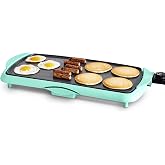 GreenLife 20" Extra Large Electric Griddle, Turquoise | PFAS-Free Ceramic Nonstick Coating, Temperature Control, Removable Dishwasher Safe Drip Tray, Pancakes, Eggs, Omelet, Burgers