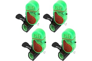 MuNanshan New 4Pcs Fishing Bite Alarm, Sensitive Electronic Fishing Alarms Indicator, Sound Bite Alert Bell with LED Lights