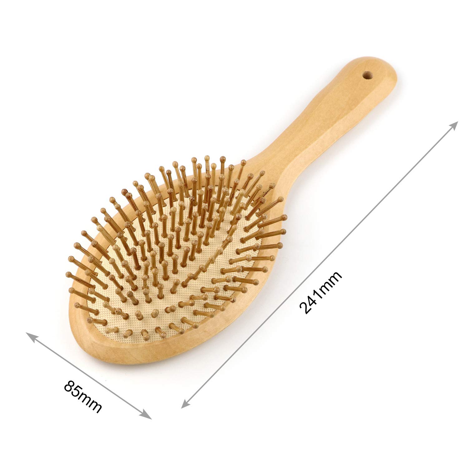 SENWOW Wooden Hair Brush with Wooden Bristles, Anti Static Detangling Cushioned