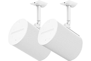 YIBRACKI Pair of Speaker Wall Mount for Sonos Era 100 Ceiling Mount or Tilt and Swivel Adjustable Bracket for Sonos Era 100 Wall Mount White with Flexible Mounting Ways Ceiling Mount for Sonos Era 100, White