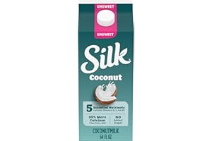 Silk Coconut Milk, Unsweet, Dairy Free, Gluten Free, Delicious Vegan Milk with 50% More Calcium than Dairy Milk, 64 FL OZ Half Gallon