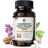 Lukaree 16-in-1 Wormwood Black Walnut Clove Cleanse for Humans Capsules – Natural Gut Detox & Digestive Health with Pumpkin Seeds Garlic Oregano Turmeric, Liposomal Tech 98% Absorption, Vegan 1155mg