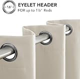 Deconovo Thermal Insulated Eyelet Curtains 2 Panels 42 x 54 Inch Light Beige view 7