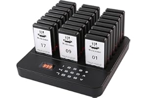 LOUKIENE Restaurant Pager System, 24 Pagers, Social Distancing Pagers for Restaurants Paging System Lineup Waiting Queue Signal Calling Long Range Customer Service for Cuisine Church Clinic