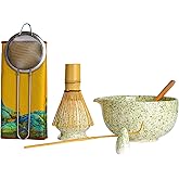 Matcha Bowl Set with Whisk - 530ML Japanese Ceramic Chawan | Premium Matcha Starter Kit for Tea Ceremony, Valentine Gift for Matcha Lovers | 7-Piece Set with Bamboo Whisk & Tools