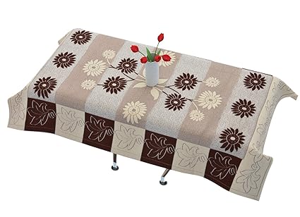 Yellow Weaves Designer Center Table Cover 4 Seater 40X60 Inches (Brown Color)