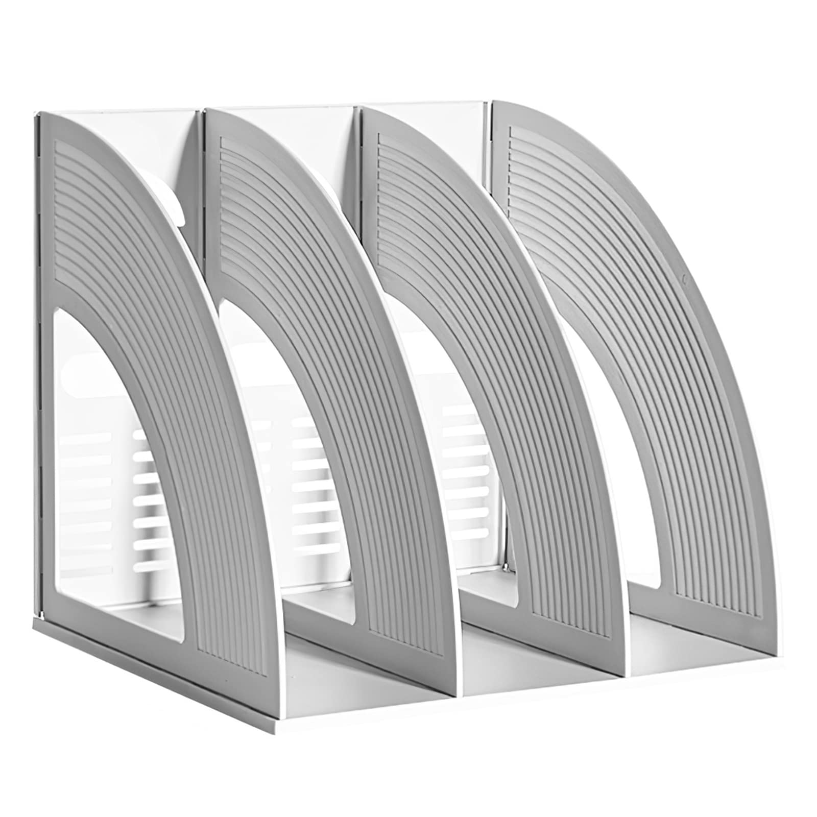 Marte Vanci Desk File Organiser, Sturdy Desktop 3 Compartment Open Slots Magazine Plastic Holders Frames File Dividers Document Cabinet Rack Display and Storage Organiser Box