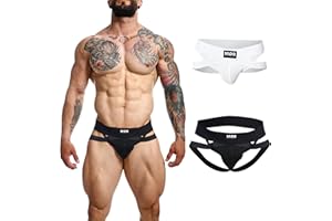 MALEBASICS Mens 3" Wide Crossed Suspensor Jockstrap Athletic Supporters, Jock Straps for Men, Comfortable Jock Strap