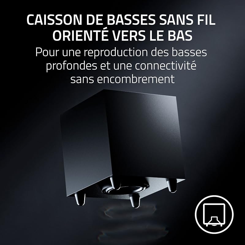 Nommo V2 Pro - Enceintes Gaming 2.1 à Large Bande pour PC avec Caisson de Basses Sans Fil (Haut-Parleurs Large Bande de 3 Pouces avec Bouchons de Phase en Aluminium, THX Spatial Audio) Noir