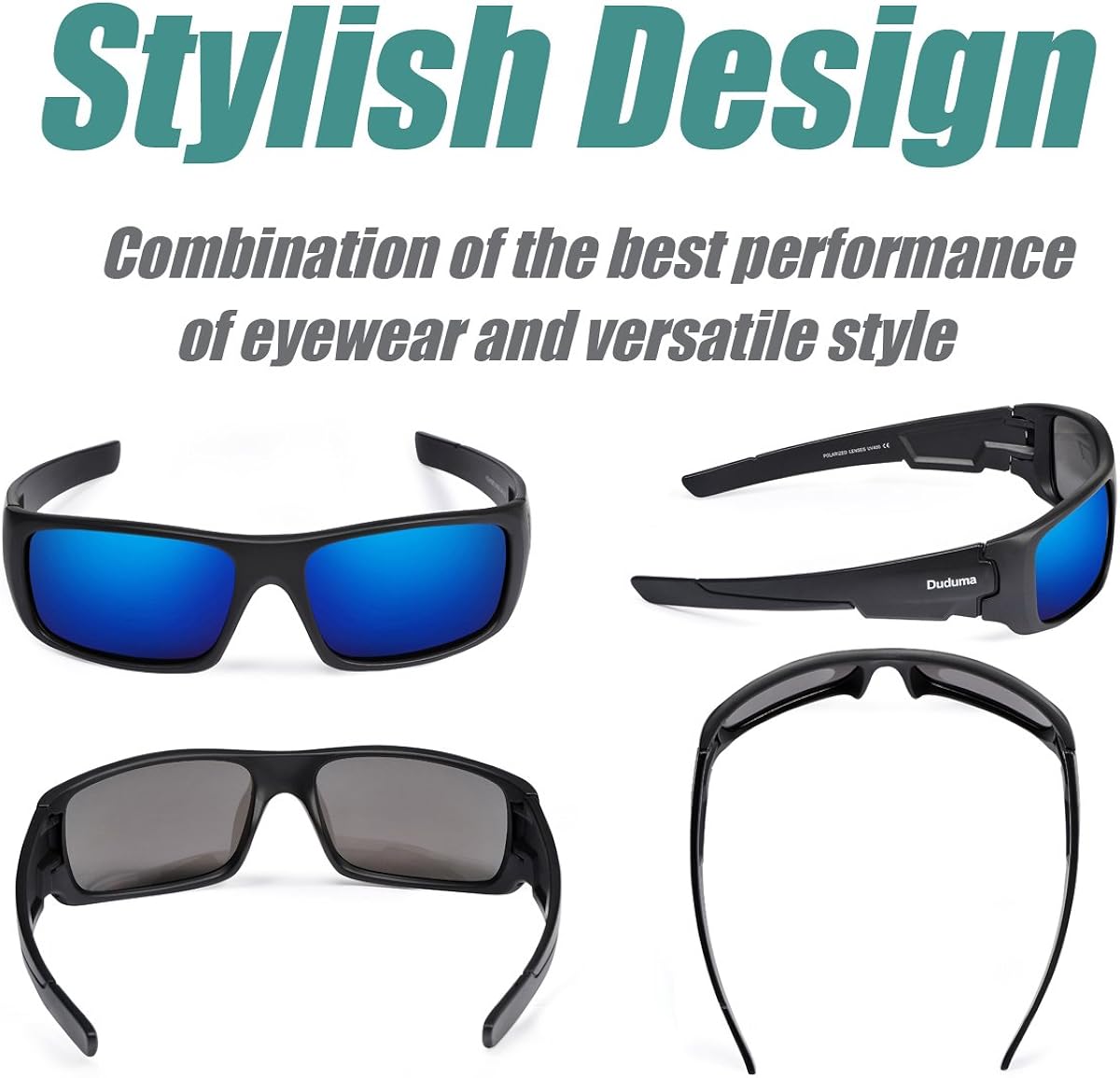 Duduma TR601 Polarized Sports Sunglasses for Men Women Baseball Running Cycling Fishing Driving Golf Softball Hiking Superlight Frame: Clothing