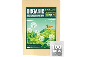 GLDNT Organic Roasted Dandelion Root Tea Bags, Premium Organic Dandelion Root Tea, Caffeine Free, 100 Count