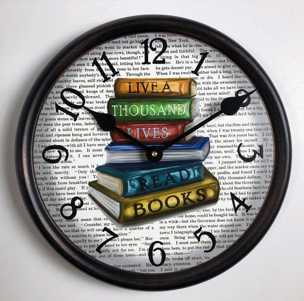 Library Wall Clock, Available in 8 Sizes, Most Sizes Ship The Next Business Day,