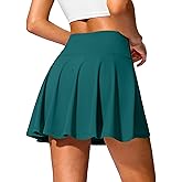 SANTINY 14" Tennis Skirt Golf Skorts with Pockets Tummy Control Shorts Pleated Skirts for Women Athletic Dressy Casual
