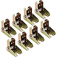 ABuff 8 Pcs Self Lock Folding Hinge, 0-90 Degree Folding Leg Support Bracket, Foldable Locking Hinges for Table Legs, Bed Leg, Workbench(Gold)