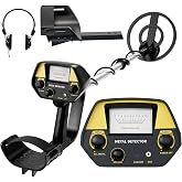 JUANGU Metal Detector for Adults &amp; Kids - Lightweight 2.8lbs with 8" Search Coil, Adjustable Stem for Beach, Gold &amp; Coin Hunting with Headphones - Easy to Use for Beginners, Gift for Boys &amp; Girls