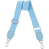 uxcell Wide Shoulder Strap, 3.8cm Adjustable Purse Strap Replacement Crossbody Strap for Shoulder Bag Wallets, Sky Blue, Silver Square Mouth Buckle