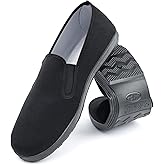 Chinese Style Slippers Kung Fu Tai Chi old beijing Martial Arts Shoes,Canvas Rubber Sole Unisex All Black