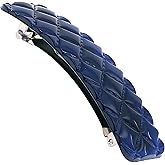 Camila Paris CP3250 French Hair Barrette Clip for Girls, Blue Shell, Rubberized Metal Closure Strong Hold Grip Hair Clips for Women, No Slip Durable Styling Girls Hair Accessories, Made in France