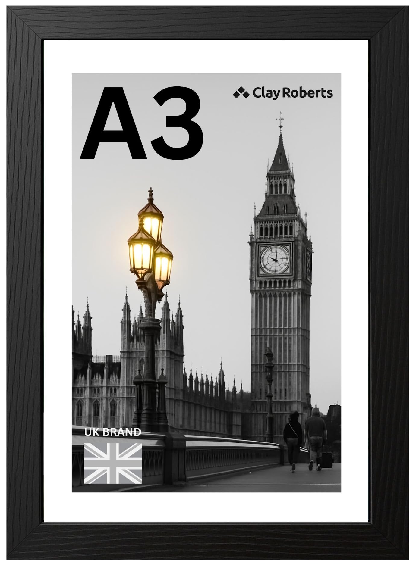 A3 Photo Frame, Picture Frame, Art Print Poster, 29.7cm x 42cm, Frames, Photo Collage Gallery Display, A4 Card Mount Frame (Black, 1 Pack)