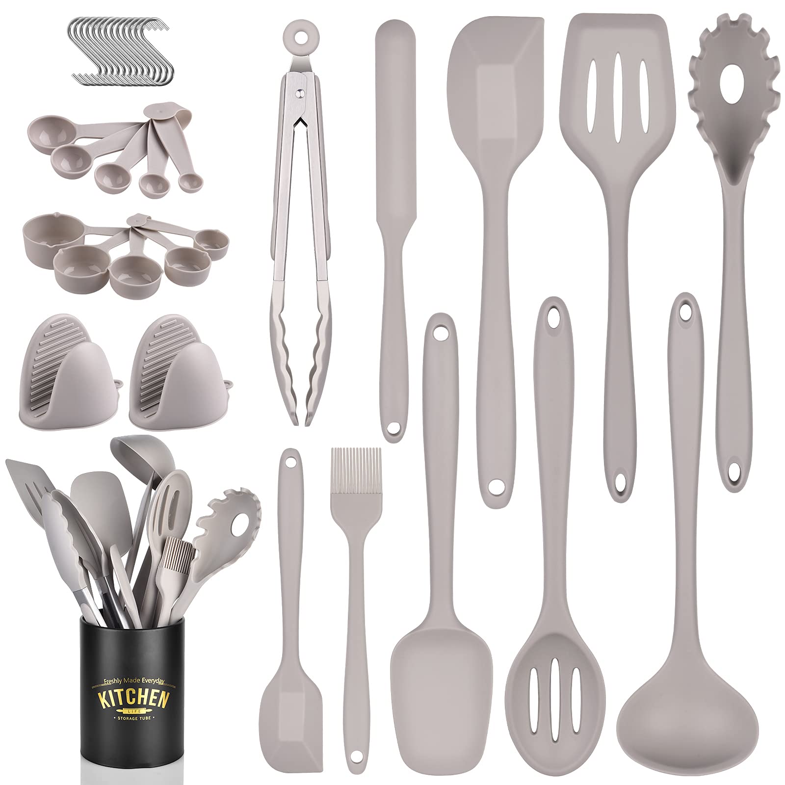 Utensilios-Cocinar-Resistencia-de-Silicona-para-Sartenes-23-Piezas-Juego-de-Platos-de-Cocina-Set-Espatula-Accesorios