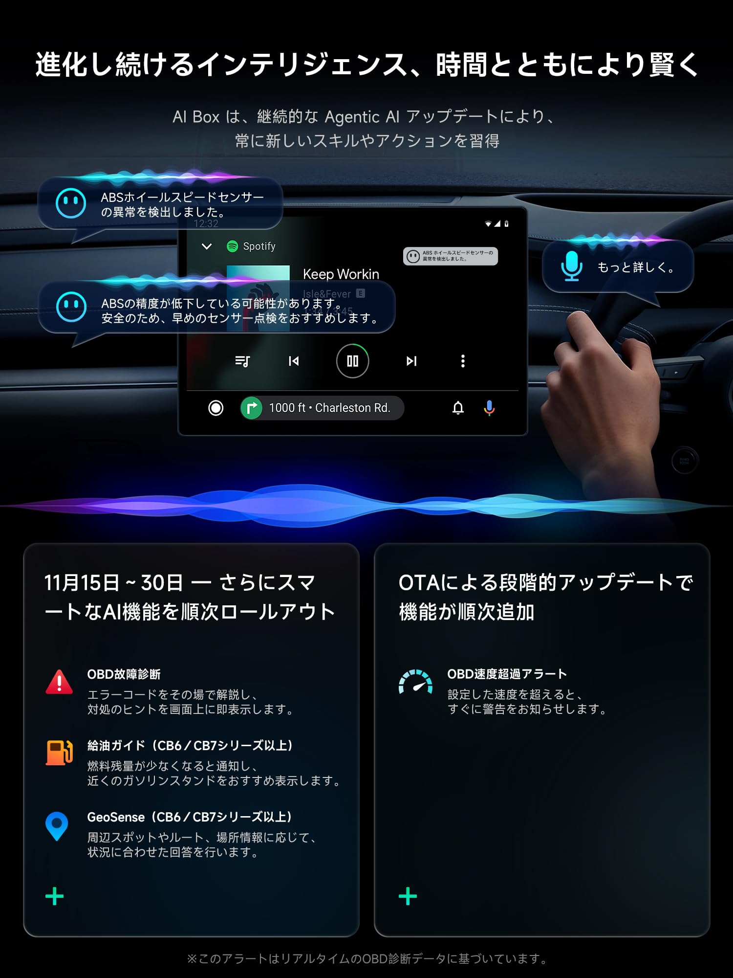 ATOTOOUT【AI Box CarPlay】AIボックス、ワイヤレスCarplay・Android Auto対応、2GB+16GB 、動画配信アプリ視聴可能（YouTube・Netflix・Prime Video・Spotify）、HDMI出力、内蔵デュアルWi-Fi・デュアルBluetooth・AI搭載、USB拡張対応・プラグ＆プレイ・OTAアップデート対応、CB4CT (グレー)