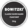 Bowitzki 30g Professional Face Paint Body Paint Water Based Face painting Makeup Safe for Kids and Adults Split Cake Single Color Halloween Christmas - Black