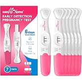 easy@Home Early Pregnancy Test, 10mIU/mL Sensitive, 6 Days Sooner*, 7ct | Early Detection Pregnancy Stick - Fast &amp; Rapid &amp; High Sensitivity hCG Test for Home Use Pruebas de Embarazo