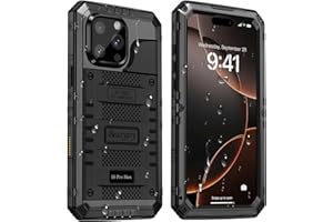 Beasyjoy for iPhone 16 Pro Max Case Waterproof, Metal Heavy Duty Military Grade Shockproof Case Built-in Screen Protector, IP