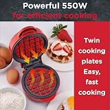 Sensio Home Mini Waffle Maker Red 550W Non Stick Coating Recipes Included view 3