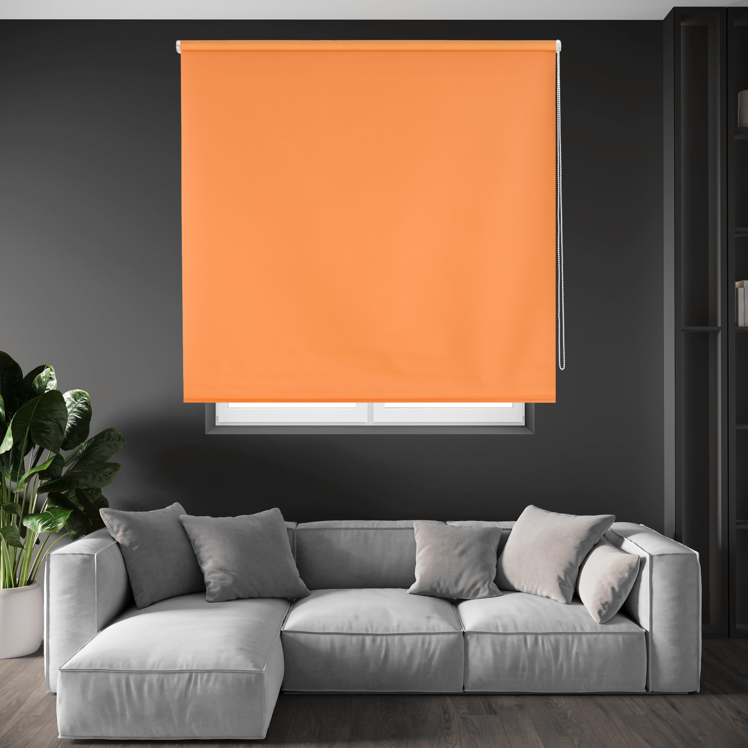 Blindecor Draco - 100 Percent Opaque Roller Blind, 100x230 cm, Orange