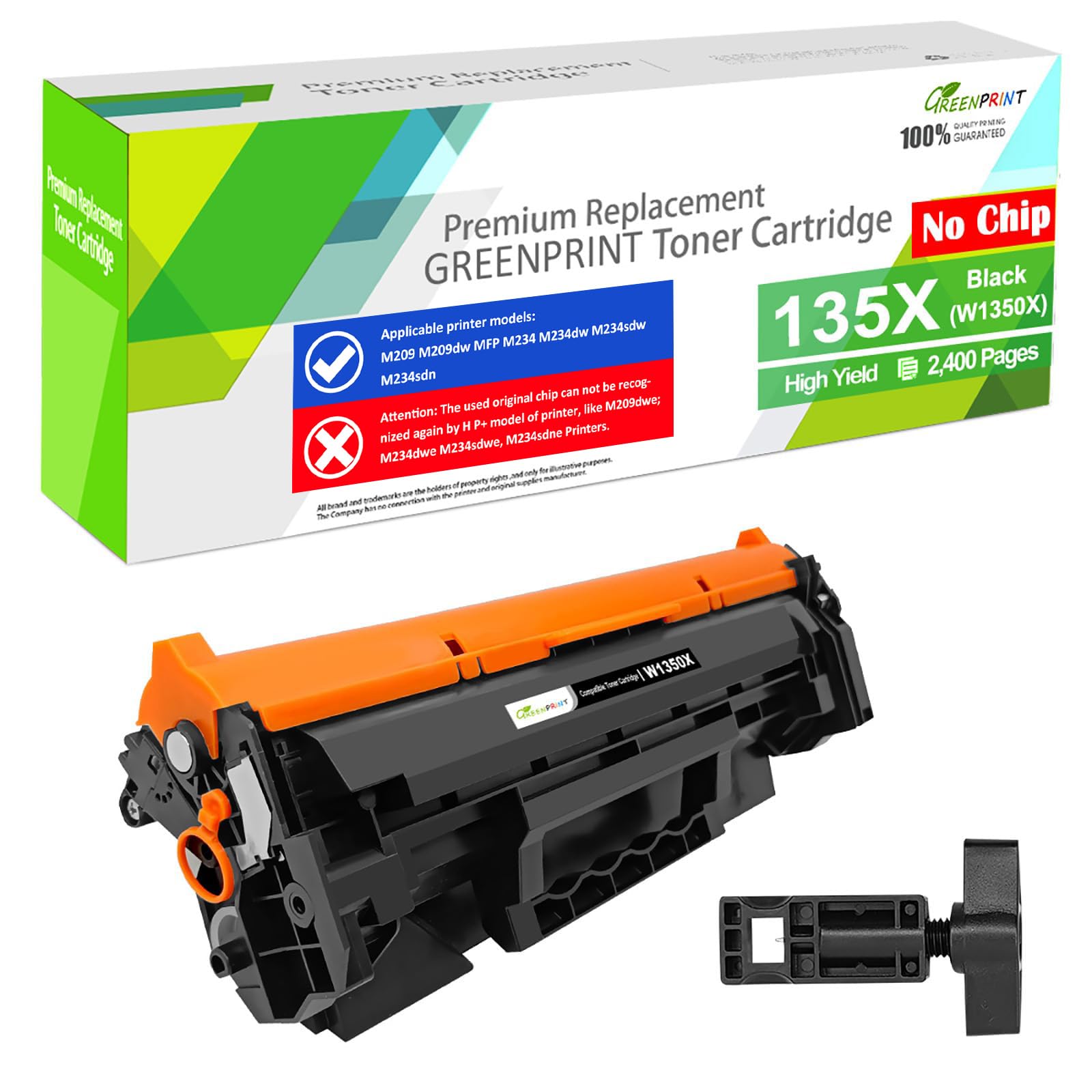 GREENPRINT 135X W1350X [NO CHIP, with Special Tools] Compatible Toner Cartridge Black High Yield for H P W1350A M209dw M234dw M234sdw M234sdn【Can't Work with H P + Printer Model End with ''e'' 】