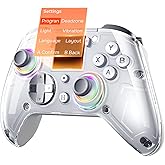 GUSGU G7 Wireless Gaming Controller with Interactive Screen, 1000Hz Polling Rate, Hall Joysticks & Triggers, 4 Programmable Buttons, Compatible with PC, Switch1, PS4, iOS, Android, Gray