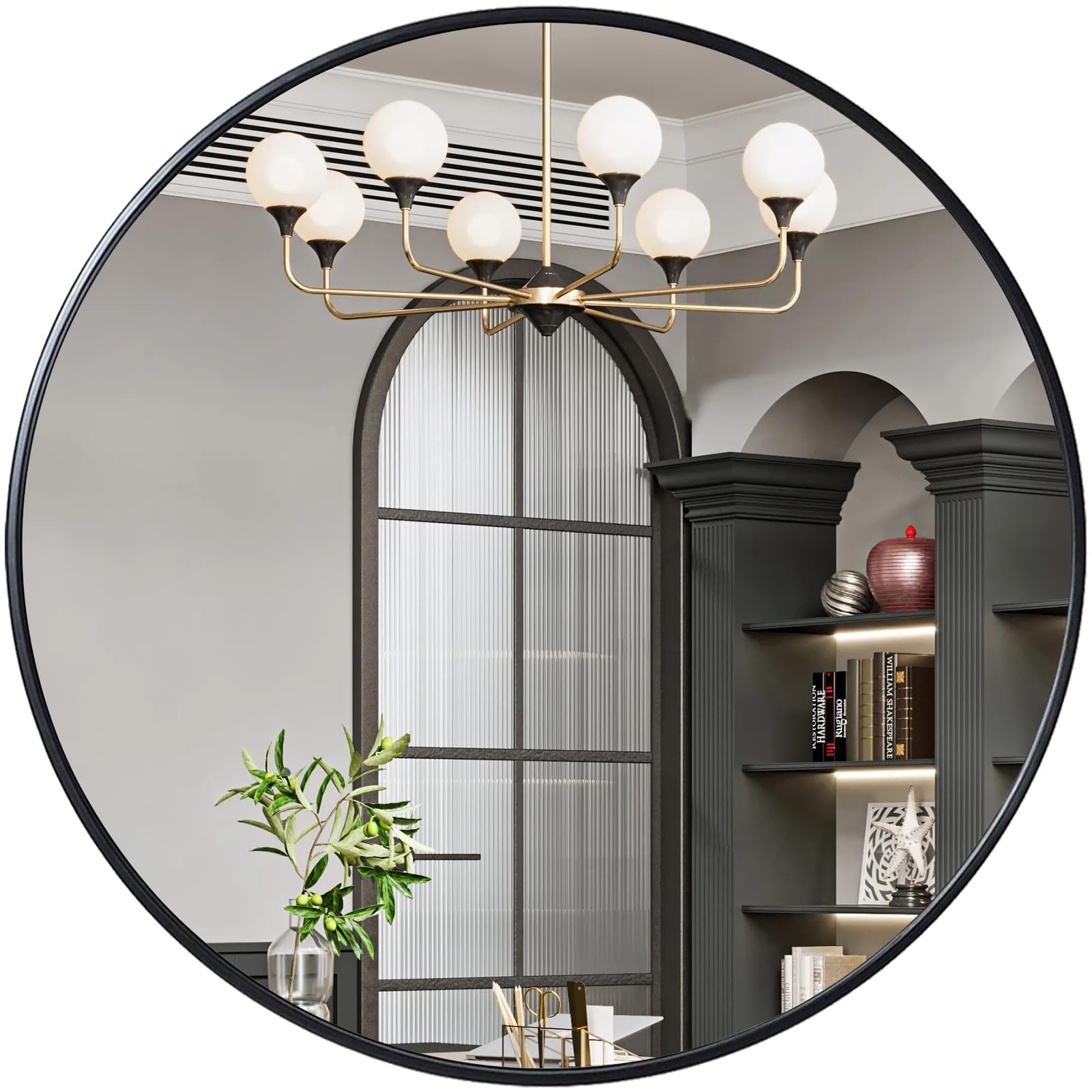 Round Mirror 48 inch, Large Circle Mirror for Wall, Round Bathroom ...