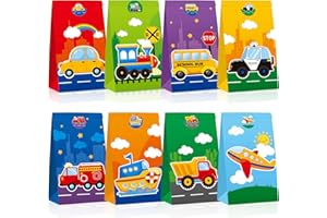 Dianelhall 32 Pieces Mini Transportation Goodie Bags Birthday Party Supplies Cars Goodie Bags Transportation Party Favor Bag Cars Theme Decorations for Kids Birthday Baby Shower Supplies